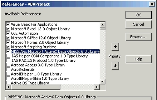 Missing Microsoft Activex Data Objects 61 Library