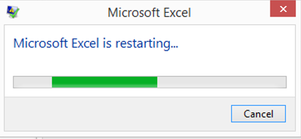 Excel is restarting