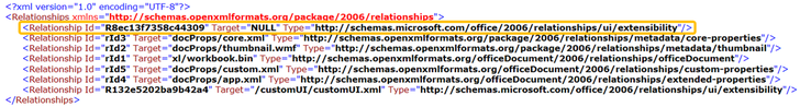 Multiple custom UI parts were found in the file. Only one part is expected XML