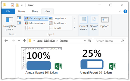 File Explorer thumbnails